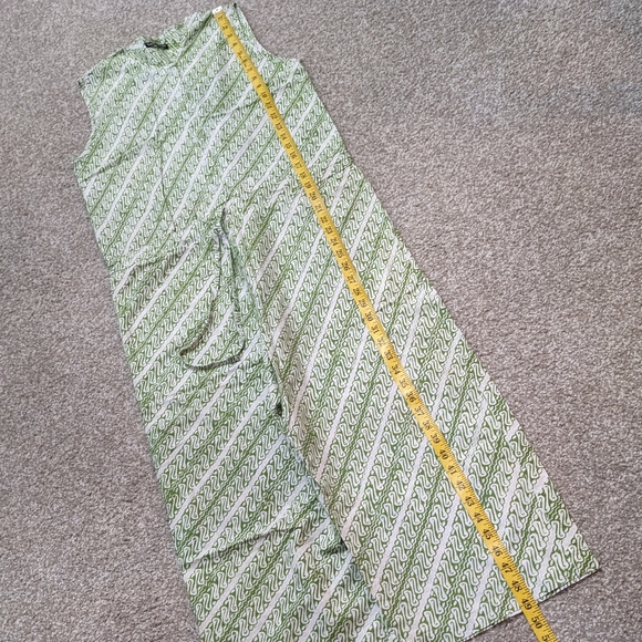 Batik Melati cinch waist sleeveless button jumpsuit olive green - Picture 16 of 16